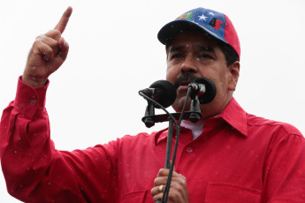 Caracas, Venezuela.- El presidente de la República Bolivariana de Venezuela, Nicolás Maduro, está presente en la manifestación realizada este jueves en Los Próceres, Caracas, 'contra la injerencia imperial y en defensa de la soberanía nacional'.