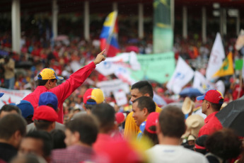 Caracas .- The president of the Bolivarian Republic of Venezuela, Nicolás Maduro, is present at the manifestation held this Thursday in Los Próceres, Caracas, against imperial interference and in defense of national sovereignty.Presidential Press / LANA