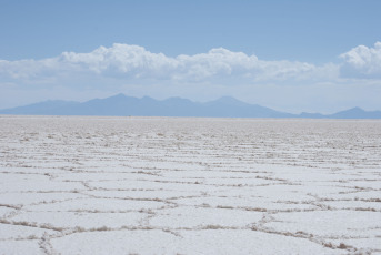 El magnífico Salar de Uyuni con sus 10.582 km cuadrados (4.085 millas cuadradas) es el salar más grande del mundo. Está ubicado en el departamento de Potosí en el suroeste de Bolivia, cerca de la cresta de los Andes, a una altura de 3.650 metros sobre el nivel del mar. Uyuni es aproximadamente 25 veces más grande que el salar de Bonneville en los Estados Unidos de América. Se estima que el Salar de Uyuni contiene 10 mil millones de toneladas, de las cuales se extraen menos de 25,000 toneladas anualmente.