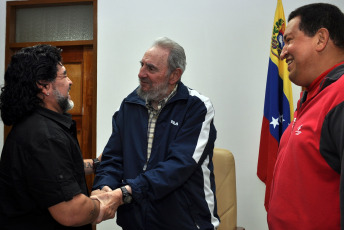 Fidel Castro, Diego Maradona and Hugo Chávez