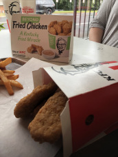 Atlanta, Estados Unidos.- La popular cadena de comida rápida estadounidense KFC recurrió a Beyond Meat, la revolucionaria empresa que desarrolla productos "cárnicos" a base de proteínas vegetales, para crear un pollo frito a base de plantas. Beyond Fried Chicken, hizo su debut el 27 de agosto en una prueba limitada de su pollo a base de plantas y se agotó en menos de 5 horas. Los habitantes de Atlanta, Estados Unidos, probaron Beyond Fried Chicken como parte de una prueba exclusiva en un restaurante el 27 de agosto en el restaurante Cobb Parkway KFC cerca de SunTrust Park en Atlanta.  Los clientes pudieron elegir entre nuggets, o alas deshuesadas, con tres salsas deliciosas: Nashville Hot, Buffalo o Honey BBQ. "KFC Beyond Fried Chicken es tan delicioso que a nuestros clientes les resultará difícil decir que está basado en plantas", dijo Kevin Hochman, presidente y director de conceptos de KFC US.  Los amantes de los animales, y aquellos que entienden que una alimentación a base de plantas es imprescindible para revertir el cambio climático, pueden ahora volver a entrar a esta cadena de comida rápida.