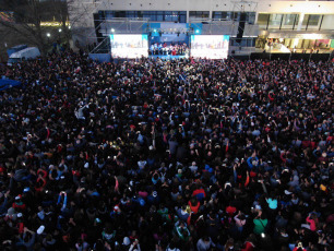 La Plata, Buenos Aires.- The candidate for Vice President of Argentina for the Front of All, Cristina Fernández de Kirchner, today August 31, 2019 at the Faculty of Journalism of the National University of La Plata her book "Sinceramente". The followers of his space, especially young people, approached the area of the Faculty of Journalism early, from where he was dean until a few months ago who now has high chances of being the next mayor of the city of La Plata, the Capital from the province of Buenos Aires, Florencia Saintout, who accompanied her in her presentation, together with the candidate for provincial governor Axel Kicillof.