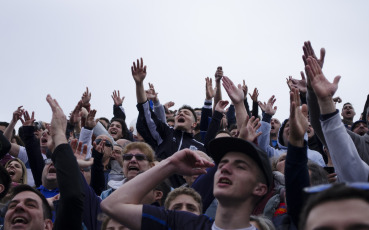 La Plata, Argentina.- In the images taken today, Sunday, September 8, 2019, the supporters of the club that the former captain of the Argentine soccer team Diego Armando Maradona, Gimnasia y Esgrima La Plata, who filled their stadium to receive, began to lead to the idol in La Plata, the capital of the province of Buenos Aires, south of the Capital of Argentina. From early on, the supporters began to arrive at the stadium, in the area of the La Plata forest, in what was the first training of the first division team of the club led by Maradona behind open doors, which fights the descent and the latter in the table of positions of the championship of first division of Argentine soccer.