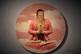 In the image taken on Sunday, September 8, 2019 Juan Domingo Perón meditating, emulating a Buddhist figure.In the temporary rooms of the Eva Perón Museum, in the Palermo neighborhood of the Autonomous City of Buenos Aires, you can visit the “Asteroid 1569 Evita” exhibition by the artist Mariana Olmi. Multifaceted artist, painter, singer and designer, Marina Olmi presents a new set of large oil paintings where Evita is the main protagonist. The artist transmits in her works a peculiar humor, demystifying the figure of Eva by placing her on the most unusual stages and times. The exhibition will remain open from Tuesday to Sunday, from 11 a.m. to 7 p.m. until November 4.