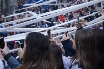 La Plata, Argentina.- In the images taken today, Sunday, September 8, 2019, the supporters of the club that the former captain of the Argentine soccer team Diego Armando Maradona, Gimnasia y Esgrima La Plata, who filled their stadium to receive, began to lead to the idol in La Plata, the capital of the province of Buenos Aires, south of the Capital of Argentina. From early on, the supporters began to arrive at the stadium, in the area of the La Plata forest, in what was the first training of the first division team of the club led by Maradona behind open doors, which fights the descent and the latter in the table of positions of the championship of first division of Argentine soccer.