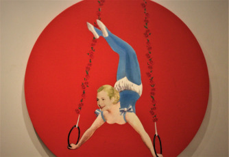 Buenos Aires, Argentina.- In the image taken on Sunday, September 8, 2019 Eva Perón in the circus, highlighting the playful aesthetics that the artist sought in this collection. In the temporary rooms of the Eva Perón Museum, in the Palermo neighborhood of the Autonomous City of Buenos Aires, you can visit the “Asteroid 1569 Evita” exhibition by the artist Mariana Olmi. Multifaceted artist, painter, singer and designer, Marina Olmi presents a new set of large oil paintings where Evita is the main protagonist. The artist transmits in her works a peculiar humor, demystifying the figure of Eva by placing her on the most unusual stages and times. The exhibition will remain open from Tuesday to Sunday, from 11 a.m. to 7 p.m. until November 4.