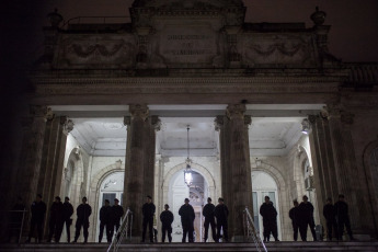 La Plata, Argentina.- Today, October 13, 2019, thousands of women participate in the workshops of the National Meeting of Women in the city of La Plata. In the afternoon a national women's march will be held that will conclude at the Unique Stadium of that City. There was also a "tetazo" in front of the Cathedral of La Plata for the separation of the Church from the State. On the second day of the 34th National Meeting of Women, hundreds of women demonstrated in front of the emblematic building, which is fenced and guarded by a hundred women police