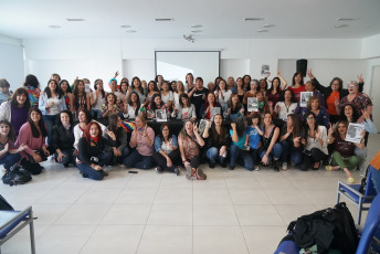 BUENOS AIRES, ARGENTINA.- Referents women from political spaces that are members of the Frente de Todos, a political space with a Peronist majority that promotes the most voted formula in the last primary elections in Argentina that has Alberto Fernández as candidate for President and Cristina Kirchner as candidate for Vice President, held on Wednesday, October 9, 2019 a press conference in the Aula Magna of the Unmet University (Sarmiento 2037) to publicize the political position of the front facing the National Meeting of Women that will take place from 12 to 14 October in La Plata, province of Buenos Aires.