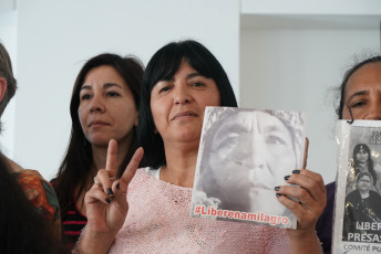 BUENOS AIRES, ARGENTINA.- Referents women from political spaces that are members of the Frente de Todos, a political space with a Peronist majority that promotes the most voted formula in the last primary elections in Argentina that has Alberto Fernández as candidate for President and Cristina Kirchner as candidate for Vice President, held on Wednesday, October 9, 2019 a press conference in the Aula Magna of the Unmet University (Sarmiento 2037) to publicize the political position of the front facing the National Meeting of Women that will take place from 12 to 14 October in La Plata, province of Buenos Aires.