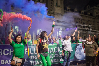 La Plata, Argentina.- Today, October 13, 2019, thousands of women participate in the workshops of the National Meeting of Women in the city of La Plata. In the afternoon a national women's march will be held that will conclude at the Unique Stadium of that City. There was also a "tetazo" in front of the Cathedral of La Plata for the separation of the Church from the State. On the second day of the 34th National Meeting of Women, hundreds of women demonstrated in front of the emblematic building, which is fenced and guarded by a hundred women police