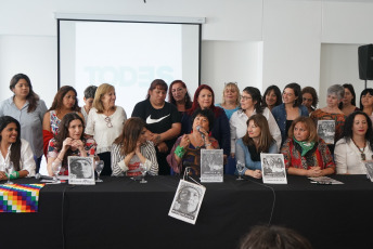 BUENOS AIRES, ARGENTINA.- Referents women from political spaces that are members of the Frente de Todos, a political space with a Peronist majority that promotes the most voted formula in the last primary elections in Argentina that has Alberto Fernández as candidate for President and Cristina Kirchner as candidate for Vice President, held on Wednesday, October 9, 2019 a press conference in the Aula Magna of the Unmet University (Sarmiento 2037) to publicize the political position of the front facing the National Meeting of Women that will take place from 12 to 14 October in La Plata, province of Buenos Aires.