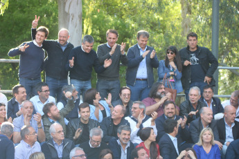 LA PLATA, ARGENTINA.- The candidate for governor of the Province of Buenos Aires for the Front of All, Axel Kicillof (SECOND OF THE LEFT), made today Wednesday October 23, 2019 the closing of his campaign in La Plata, capital of The province of Buenos Aires. He was accompanied by the candidate for vice president, Senator Cristina Fernández (THIRD OF THE LEFT)). The candidate for vice governor and current mayor of La Matanza, Verónica Magario (FIRST LEFT), also participated in the campaign closure; and the applicant for mayor of La Plata, Florencia Saintout (FIRST OF THE RIGHT).