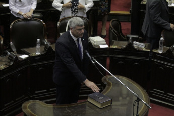 BUENOS AIRES, ARGENTINA- In the photos taken today December 4, 2019, the Chamber of Deputies formalized its new conformation with the jury of the 130 new deputies who will debut from December 10 with the discussion of the first Budget of the elected president, Alberto Fernandez Just after 1 pm and conducted by Deputy Gonzalo Del Cerro, the preparatory session began in which the legislators who were elected last October took an oath and will also vote for the new lower house authorities.