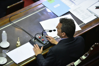 BUENOS AIRES, ARGENTINA- En la foto tomada hoy 4 de Diciembre del 2019 el electo presidente de la Cámara de Diputados de Argentina, Sergio Massa. La Cámara de Diputados formalizó su nueva conformación con la jura de los 130 nuevos diputados que debutarán a partir del 10 de diciembre con la discusión del primer Presupuesto del presidente electo, Alberto Fernández. Pasadas apenas las 13 hs y conducida por el diputado Gonzalo Del Cerro, comenzó la sesión preparatoria en la que prestan juramento los legisladores que resultaron electos en octubre pasado y además se votarán a las nuevas autoridades de la Cámara baja.