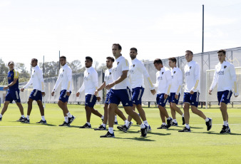 Buenos Aires, Argentina.- In the photo taken on January 7, 2021, during Boca Juniors training at the Boca Juniors Training Center in Ezeiza. With the priority placed on their return matches for the semifinals of the Copa Libertadores, Boca and River are preparing for the fifth and final date of the Championship Zone A of the Diego Maradona Cup. Both clubs and Argentinos Juniors are looking for a place in the final that will be played on Sunday, January 17 in San Juan.