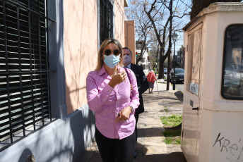 Buenos Aires, Argentina.- In the photo taken on September 16, 2021, Rocío Oliva, Diego Armando Maradona's last couple, gave her testimonial statement at the San Isidro Attorney General's Office. Oliva declared in the case that "no one dies of love", that she had "nothing to do" with the death of the former football player and that in the years that she lived with him she never witnessed that he had a health problem since " he was a bull and he was always good. "