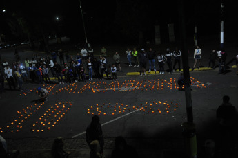 La Plata, Argentina.- In the photos taken on November 25, 2021, Gimnasia y Esgrima La Plata, the last club led by Diego Maradona, installed an altar to the footballer, a year after his death with 2,222 candles lit the night of the platense forest. Maradona was the technical director of the team between September 2019 and March 2020, the date on which Argentina entered confinement due to Covid-19 and Maradona had to isolate himself.