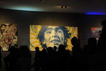 La Plata, Argentina.- In the photos taken on November 10, 2022, Garage de Arte Corazón Maradona shows, an exhibition that was inaugurated at the Estadio Único de La Plata, in homage to "10" and was made by artists from Buenos Aires.