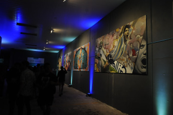 La Plata, Argentina.- In the photos taken on November 10, 2022, Garage de Arte Corazón Maradona shows, an exhibition that was inaugurated at the Estadio Único de La Plata, in homage to "10" and was made by artists from Buenos Aires.