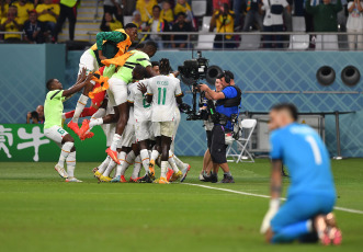 Doha, Qatar.- In the photos taken on November 29, 2022, during the match between Ecuador and Senegal for the Qatar 2022 World Cup. The Ecuadorian National Team lost 2-1 against Senegal, in a defining duel in Qatar 2022.