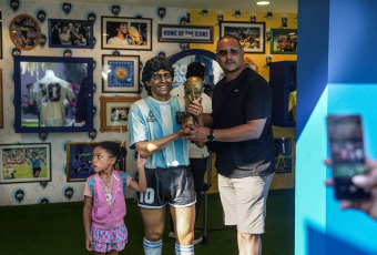 Doha, Qatar.- In the photos taken on December 1, 2022, it shows the Conmebol museum in the Qatar 2022 World Cup. The home of Conmebol in Qatar, a space created by the South American Football Confereration to honor Diego Maradona , is a permanent visit site for those who attend the Qatar 2022 World Cup, and will remain open every day until December 19.