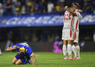 Buenos Aires, Argentina.- In the photos taken on March 19, 2023, during the match between Boca Juniors and Instituto at La Bombonera, for the eighth date of the League Tournament. In a controversial closing, Boca Juniors lost 3-2 to Instituto.