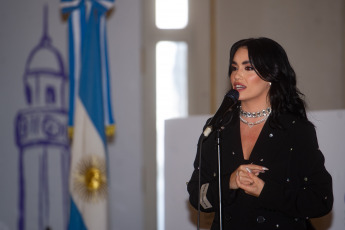 Buenos Aires, Argentina.- In the photos taken on March 9, 2023, Lali Espósito participates in the ceremony where she was declared a Buenos Aires Cultural Personality, after being the first woman to fill the Vélez stadium. At the end of the ceremony, she sang two of her hits, Diva and Soy.