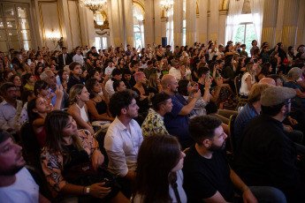 Buenos Aires, Argentina.- In the photos taken on March 9, 2023, Lali Espósito participates in the ceremony where she was declared a Buenos Aires Cultural Personality, after being the first woman to fill the Vélez stadium. At the end of the ceremony, she sang two of her hits, Diva and Soy.