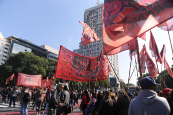 Buenos Aires, Argentina.- In the photos taken on April 17, 2023, members of different social sectors protested in front of the Ministry of Social Development, in Buenos Aires, for the arrival of General Laura Richardson, head of the US Southern Command. US, as well as against US interference in the region and the policies of the International Monetary Fund (IMF). The protesters denounce that the senior military official has shown in her speeches the "neocolonial attitude" that the White House maintains towards the region.