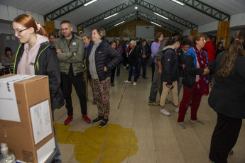 Bariloche, Argentina.- In the photos taken on April 16, 2023, Argentines participate in the provincial and municipal elections in Bariloche, Argentina. The 2023 Argentina Elections began with the provincial and municipal elections, starting the country's electoral calendar.