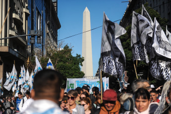 Buenos Aires, Argentina.- In the photos taken on April 13, 2023, various Argentine political and trade union organizations marched in the capital to denounce the ban and judicial persecution of Vice President Cristina Fernández de Kirchner. The demonstration was held in Plaza Lavalle in front of the Palace of Justice, seat of the Supreme Court, where they sought to reverse the decision of the vice president not to run as a candidate for the next presidential elections, after the ruling of the Federal Oral Court 2.