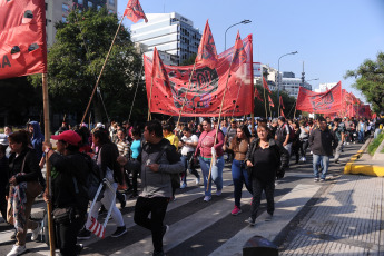 Buenos Aires, Argentina.- In the photos taken on April 17, 2023, members of different social sectors protested in front of the Ministry of Social Development, in Buenos Aires, for the arrival of General Laura Richardson, head of the US Southern Command. US, as well as against US interference in the region and the policies of the International Monetary Fund (IMF). The protesters denounce that the senior military official has shown in her speeches the "neocolonial attitude" that the White House maintains towards the region.