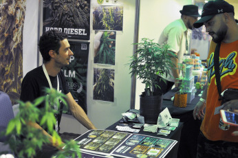 Mar del Plata, Argentina.- En las fotos tomadas el 9 de abril del 2023, durante la I Cumbre Internacional de Cannabis y Cáñamo en el Hotel Gran Provincial (NH) de Mar del Plata. Cerca de 50 stands interiorizaron sobre el mundo cannábico el viernes, sábado y domingo y contó la participación de referentes argentinos e internacionales en temas como salud, cultivo, semillas, biocombustibles, agro, biotecnología y negocios.