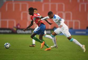 Mendoza, Argentina.- In the photos taken on May 22, 2023, during the match between Gambia and Honduras in the Argentina Under 20 World Cup at the Malvinas Argentinas stadium in Mendoza. The Gambia Under 20 World Cup football team, with a brace from Adama Bojang, defeated Honduras 2-1 on Monday, which was physically outmatched on the first day of Group F of the 2023 U-20 World Cup in Argentina.