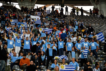 La Plata, Argentina.- In the photos taken on May 22, 2023, during the match between Uruguay and Iraq in a match played at the Estadio Único 'Diego Armando Maradona' in La Plata. Uruguay debuted in the Under 20 World Cup in Argentina with a 4-0 win over Iraq, catapulting it to the top of Group E. Matías Abaldo, Andrés Ferrari, Facundo González and Alan Matturro, scored the goals that gave them the first three points to those directed by Marcelo Broli.