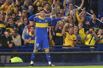 Buenos Aires, Argentina.- In the photos taken on May 14, 2023, during the match between Boca Juniors and Belgrano on date 16 of the Argentine Professional League at La Bombonera. Boca beat Belgrano 2-0 and achieved its goal of recovering from the 1-0 loss to River in the Superclásico. The Xeneize added three despite being far from the top.