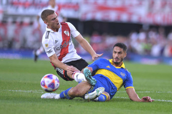 Buenos Aires, Argentina.- In the photos taken on May 7, 2023, during the match between River Plate and Boca Juniors for date 15 of the Professional Football League, at the Monumental in front of more than 83,000 people. River prevailed 1-0 against a goal by Miguel Borja and remains firm at the top of the Professional League with 37 units, taking 19 points from its classic rival.