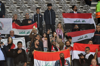 La Plata, Argentina.- In the photos taken on May 25, 2023, during the match between Tunisia and Iraq for the second date of Group E at the Ciudad de La Plata "Diego Armando Maradona" stadium. Tunisia beat Iraq 3-0 with goals from Youssef Snana, Chaim El Djebali and Mahmoud Ghorbel, from a penalty kick, all in the second half. With this result, Tunisia now has three units, while Iraq has no points and is eliminated.