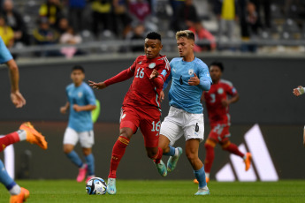 La Plata, Argentina.- En las fotos tomadas el 21 de mayo del 2023, durante el partido entre Colombia e Israel en un encuentro por la primera fecha del Grupo C del Mundial Sub-20 de Argentina en el estadio Ciudad de La Plata. Colombia se impuso a Israel por 2-1, Gustavo Puerta, fue quien anotó los goles en la selección Colombia Sub-20.