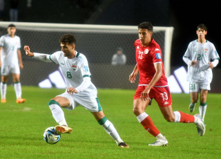 La Plata, Argentina.- En las fotos tomadas el 25 de mayo del 2023, durante el partido entre Túnez e Irak por la segunda fecha del Grupo E en el estadio Ciudad de La Plata "Diego Armando Maradona". Túnez venció a Irak por a 3 a 0 con goles de Youssef Snana, Chaim El Djebali y Mahmoud Ghorbel, de tiro penal, todos en el segundo tiempo. Con este resultado, Túnez pasó a tener tres unidades, mientras que Irak no tiene puntos y está eliminado.