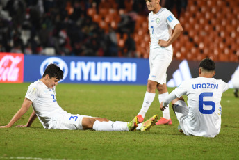 Mendoza, Argentina.- En las fotos tomadas el 30 de mayo del 2023, durante el partido entre Israel y Uzbekistán en los octavos de final 2 del torneo FIFA, Mundial Sub 20 en el Mundialista de Mendoza. Israel venció 1-0 a Uzbekistán. El único gol del partido, se hizo a los 51 minutos del segundo tiempo, por Anan Khalaili. Israel sigue camino y pasa a la Cuartos de Final.