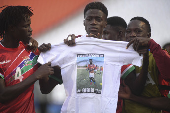 Mendoza, Argentina.- In the photos taken on May 22, 2023, during the match between Gambia and Honduras in the Argentina Under 20 World Cup at the Malvinas Argentinas stadium in Mendoza. The Gambia Under 20 World Cup football team, with a brace from Adama Bojang, defeated Honduras 2-1 on Monday, which was physically outmatched on the first day of Group F of the 2023 U-20 World Cup in Argentina.