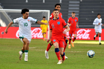 La Plata, Argentina.- In the photos taken on May 28, 2023, during the match between Iraq and England for Day 3 of the Group Phase of the U-20 World Cup at the Diego Armando Maradona stadium. Iraq and England drew 0-0, consolidating the English as leaders (with 7 points), while the Iraqis were eliminated.