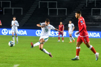 La Plata, Argentina.- In the photos taken on May 25, 2023, during the match between Tunisia and Iraq for the second date of Group E at the Ciudad de La Plata "Diego Armando Maradona" stadium. Tunisia beat Iraq 3-0 with goals from Youssef Snana, Chaim El Djebali and Mahmoud Ghorbel, from a penalty kick, all in the second half. With this result, Tunisia now has three units, while Iraq has no points and is eliminated.