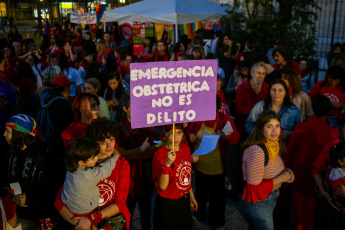 Buenos Aires, Argentina.- In the photos taken on May 17, 2023, more than 40 organizations participated in the first march against gynecologic, obstetric and neonatal violence in Buenos Aires, Argentina. With the slogan "join the red tide", the march was held to demand the "effective" application of the Respectful Childbirth Law in "all the country's institutions", within the framework of the Respectful Childbirth World Week.