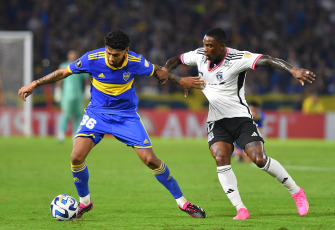 Buenos Aires, Argentina.- En las fotos tomadas el 6 de junio del 2023, durante el partido entre Boca Juniors y Colo-Colo por la jornada 5 el Grupo F disputado en el estadio la Bombonera. Boca, clasificó a los octavos de final de la Copa Libertadores 2023 al derrotar al Colo Colo por 1-0, con gol de Marcelo Weigandt (55).