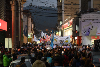 Jujuy, Argentina.- In the photos taken on June 21, 2023, during the torchlight march in Jujuy for the release of detainees. Following the incidents that occurred in the vicinity of the Jujuy Legislature, protesters demand the release of the almost 70 people who were detained during clashes with security forces.