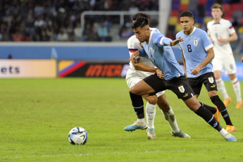 Santiago del Estero, Argentina.- En las fotos tomadas el 4 de junio del 2023, durante el partido entre Uruguay y Estados Unidos por los cuartos de final del Mundial Sub 20. Uruguay le ganó 2-0 a Estados Unidos y se clasificó a las semifinales donde se enfrentará a Israel.