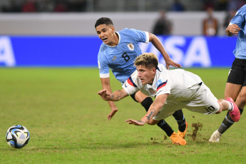 Santiago del Estero, Argentina.- In the photos taken on June 4, 2023, during the match between Uruguay and the United States for the quarterfinals of the Under 20 World Cup. Uruguay beat the United States 2-0 and qualified for the semifinals where they will face Israel.