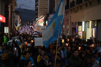 Jujuy, Argentina.- In the photos taken on June 21, 2023, during the torchlight march in Jujuy for the release of detainees. Following the incidents that occurred in the vicinity of the Jujuy Legislature, protesters demand the release of the almost 70 people who were detained during clashes with security forces.